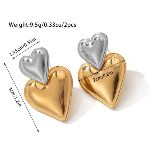 18k Gold Plated Chunky Hoop Earrings with Heart Charm β Mother's Day Hypoallergenic Jewellery, Waterproof Stainless Steel, Gift for Her- Mom