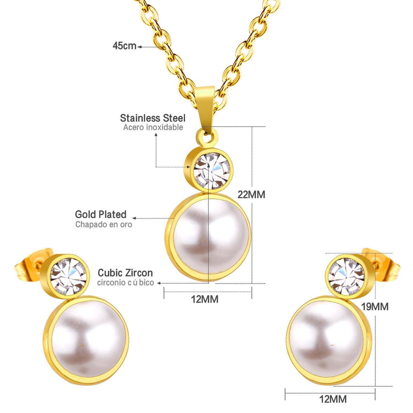 Gold Plated Pearl Jewellery Set