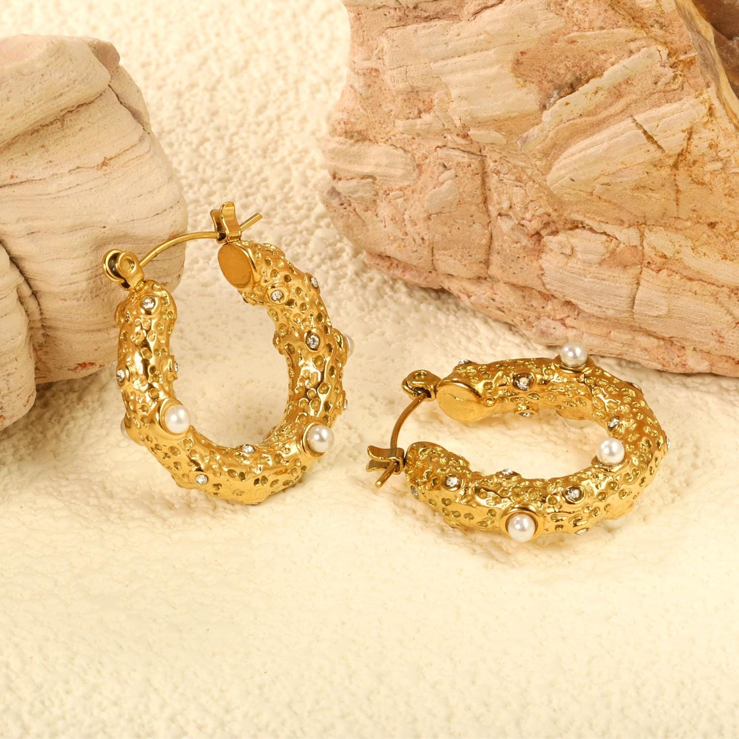 Minimalist Gold Plated Hoop Earrings: Elegant Stainless Steel Jewelry
