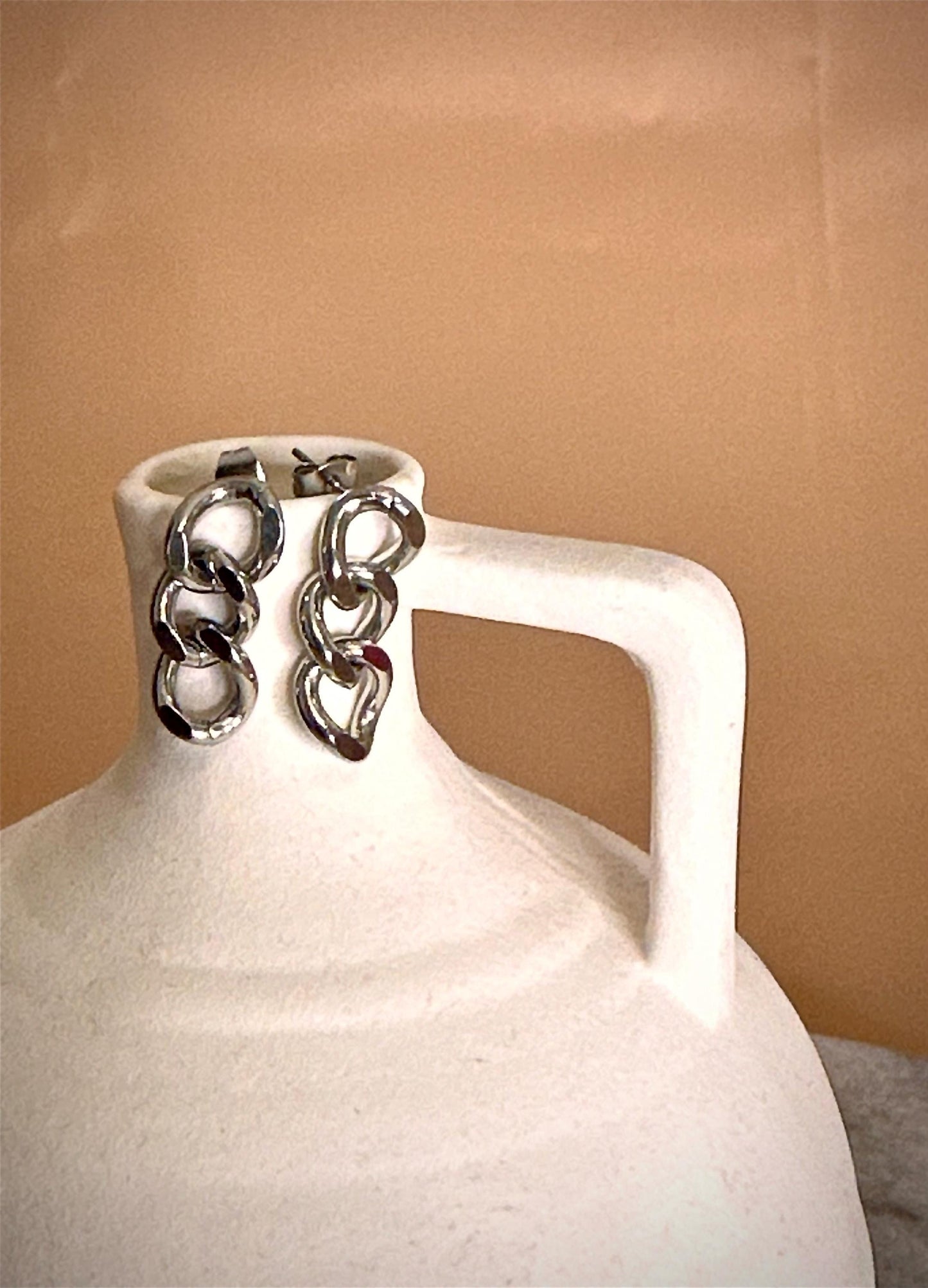 Chunky Stainless Steel Chain Link Earrings