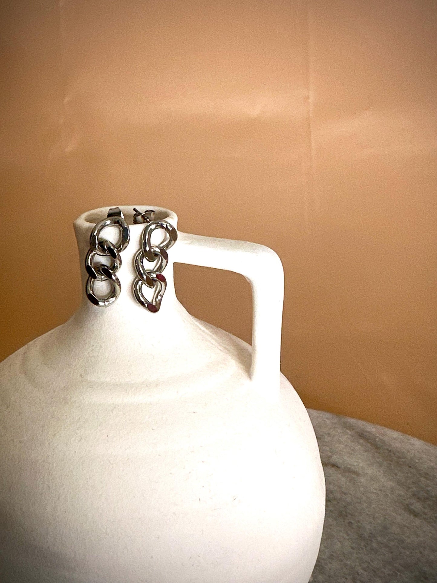 Chunky Stainless Steel Chain Link Earrings