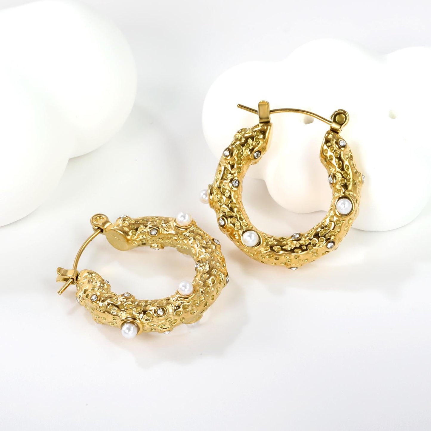 Minimalist Gold Plated Hoop Earrings: Elegant Stainless Steel Jewelry