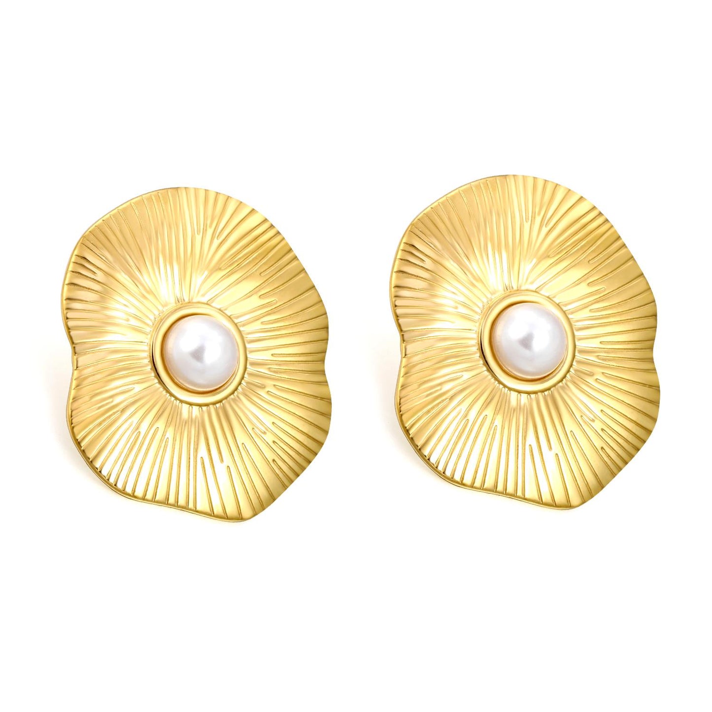 Gold Flower Stud Earrings