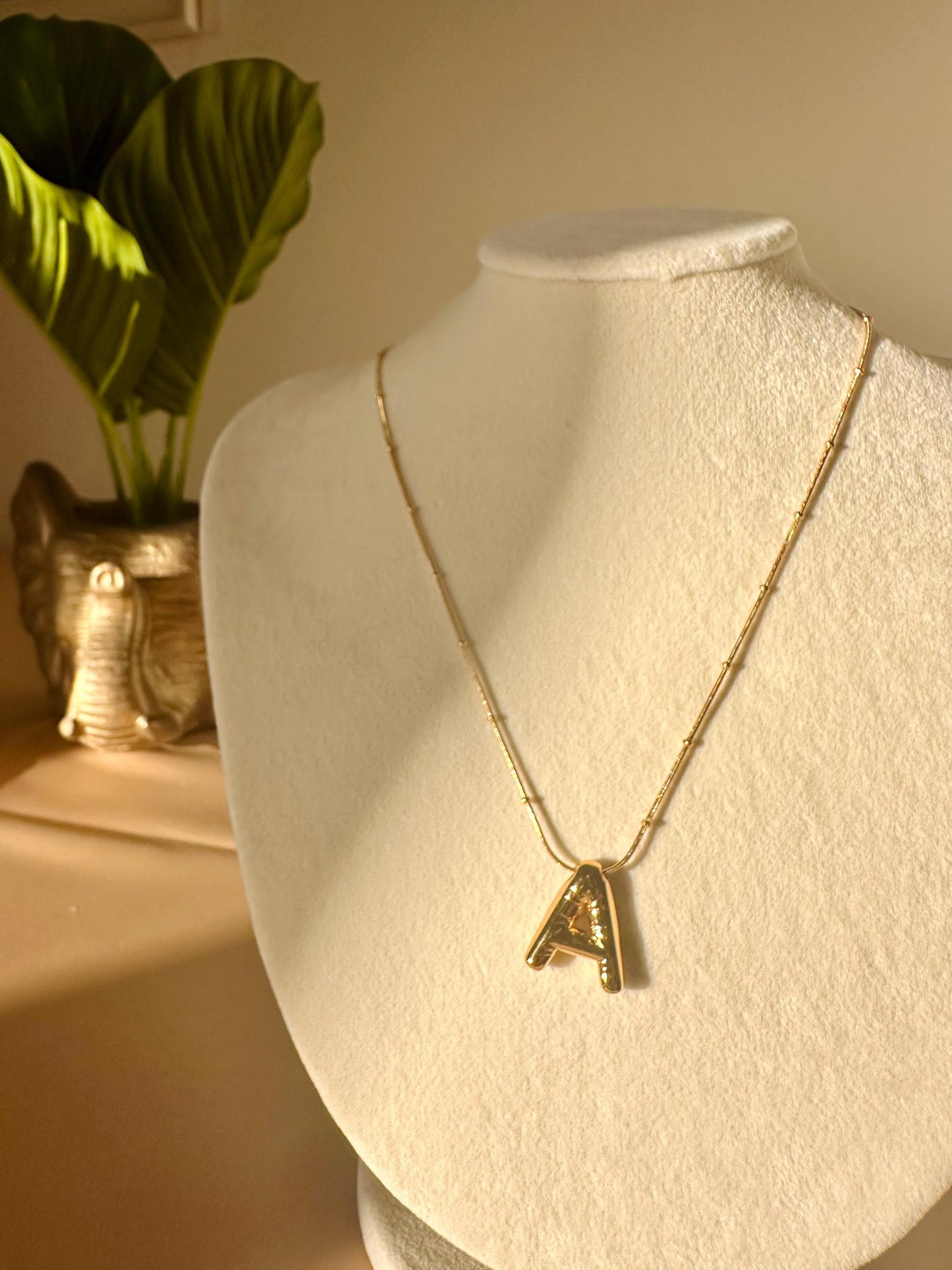 Bubble Initial Neclace/Gold Plated Bubble Neclace/3D Christmas Gift Jewellery/Letter Pendent Necklace for Women/Mother/ Stainless Steel