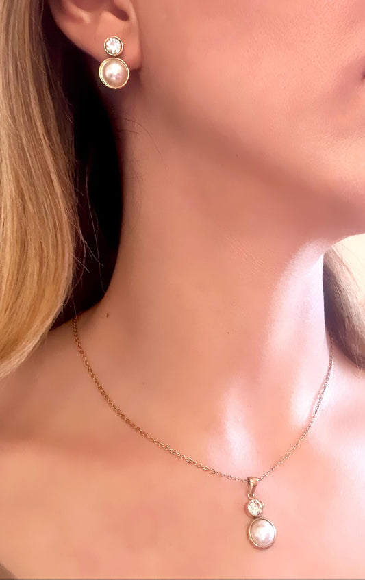Gold Plated Pearl Jewellery Set