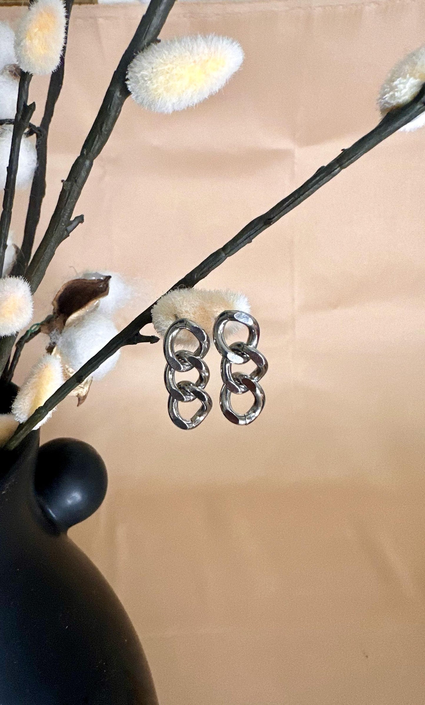 Chunky Stainless Steel Chain Link Earrings