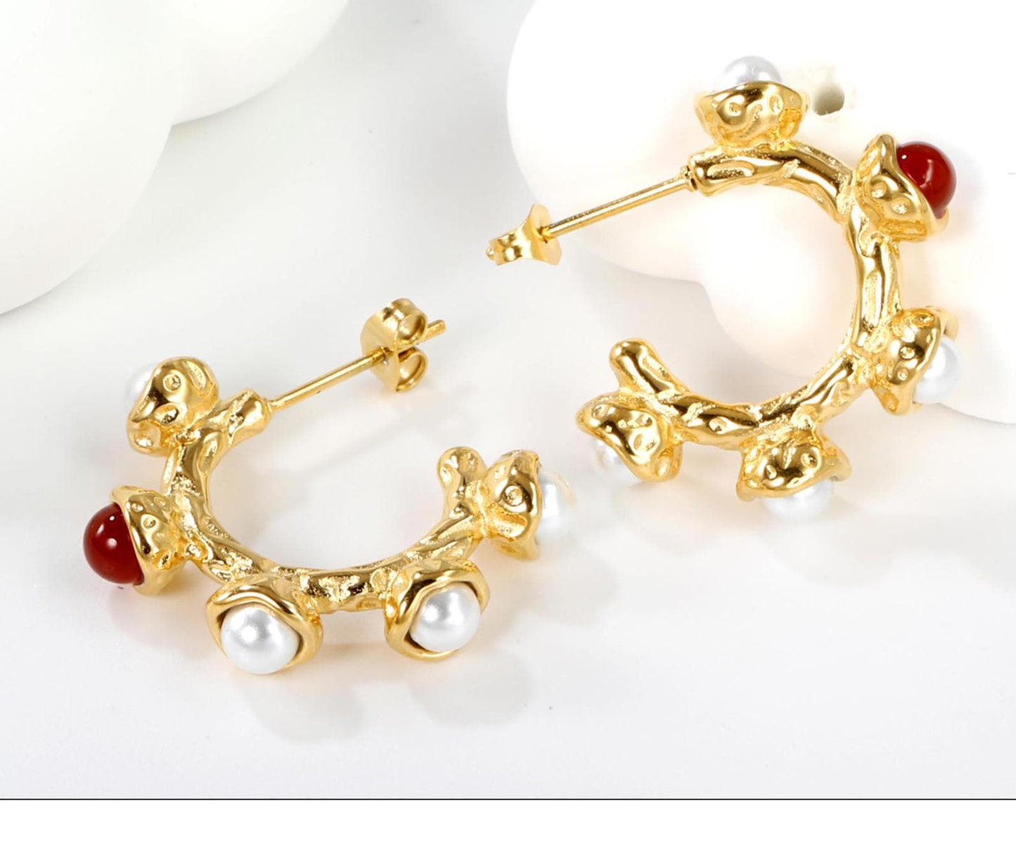 Gemstone Huggie Hoop Earrings