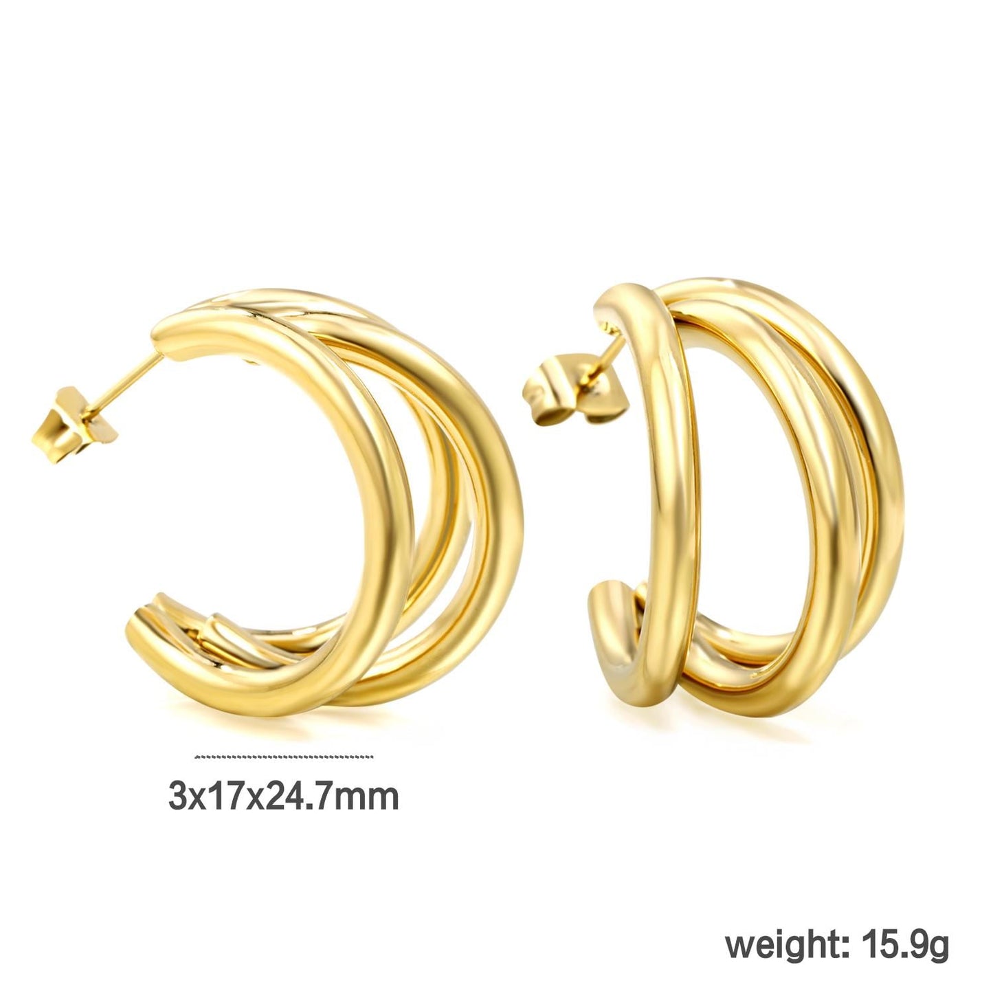 Triple Hoop Earrings