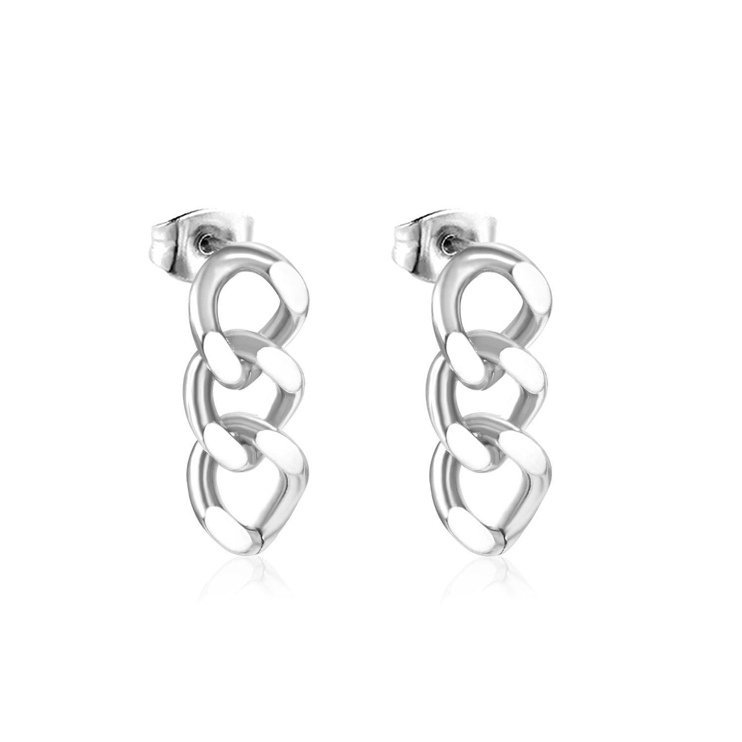 Chunky Stainless Steel Chain Link Earrings