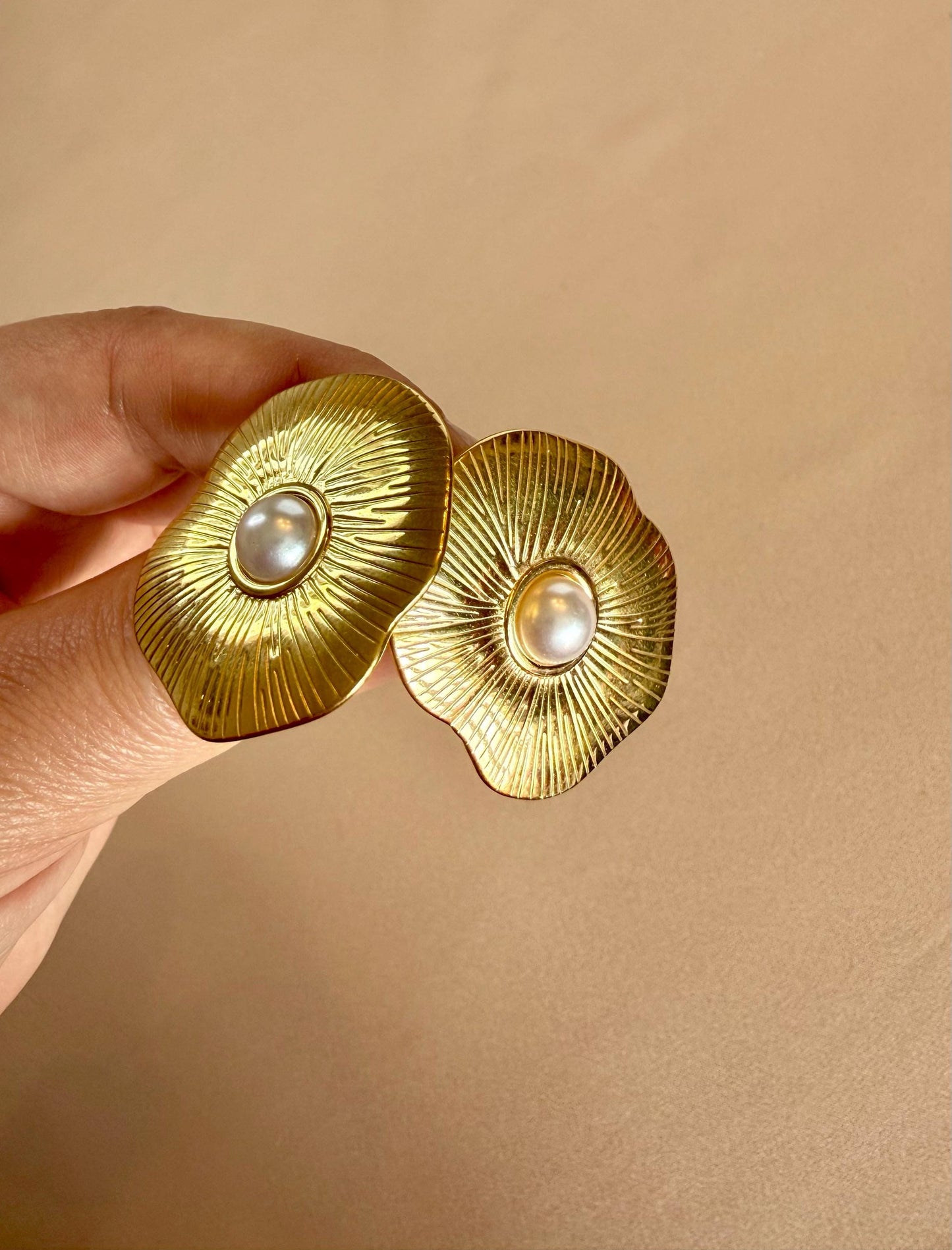 Gold Flower Stud Earrings