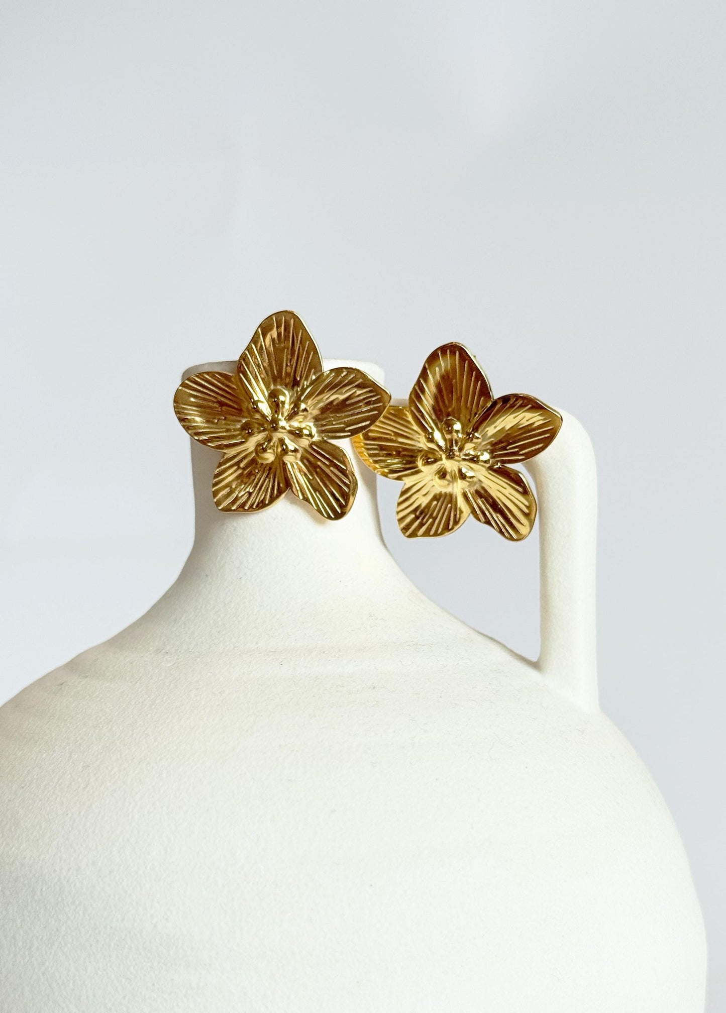 Gold Flower Stud Earrings