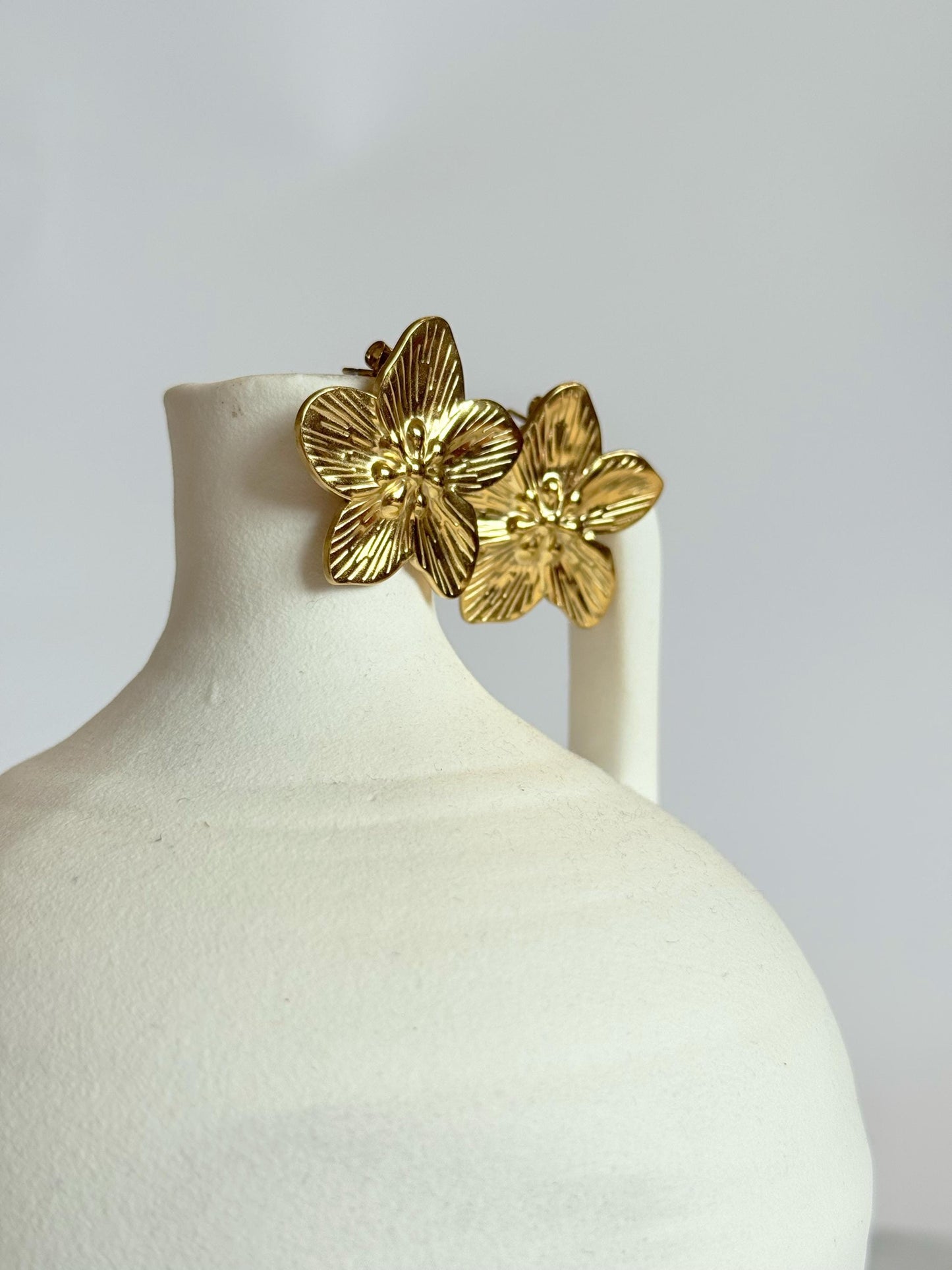 Gold Flower Stud Earrings