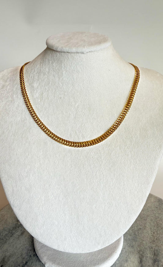 18K Gold Plated Cuban Link Chain Necklace: Waterproof Statement Jewelry