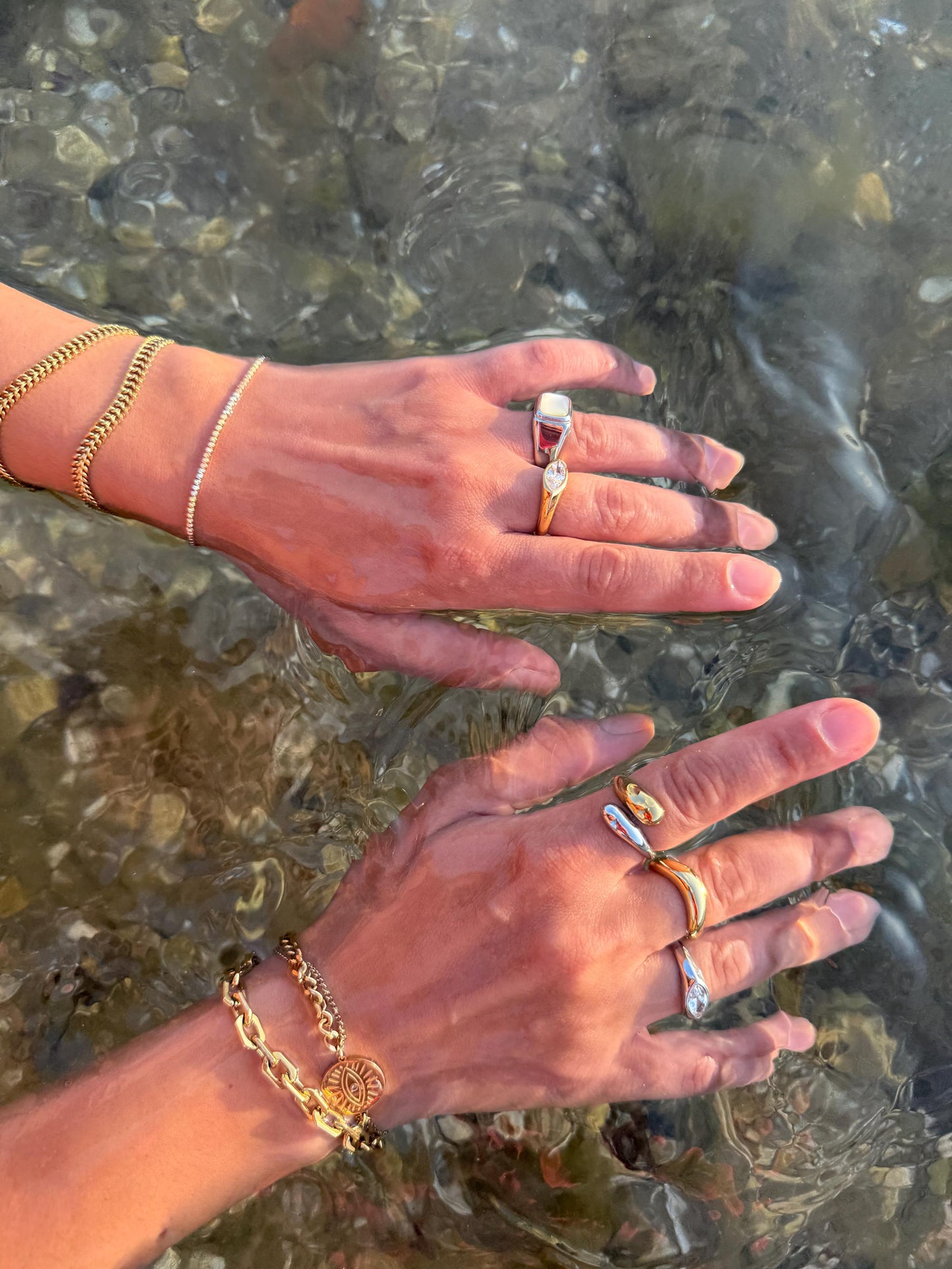 Gold Evil Eye Bracelet: Double Layer Stainless Steel Protection Charm