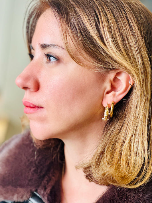 Minimalist Gold Plated Hoop Earrings: Elegant Stainless Steel Jewelry